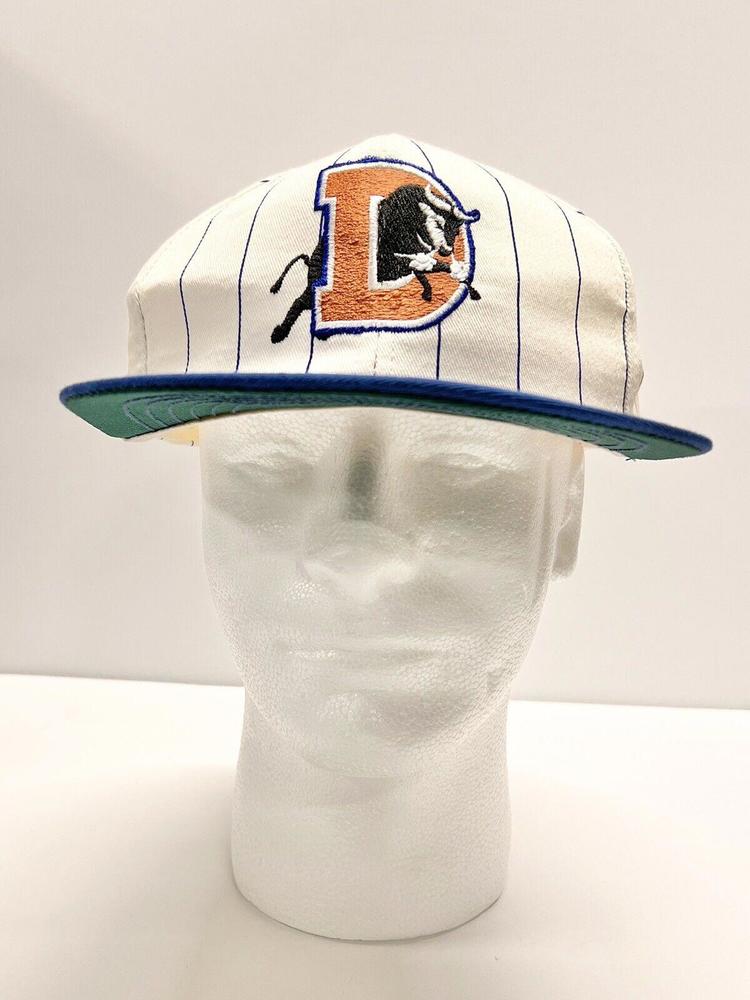 VTG Durham Bulls Snapback Hat RARE NOS MLB TAGS Striped USA NC Tampa Rays Minor - Picture 3 of 12
